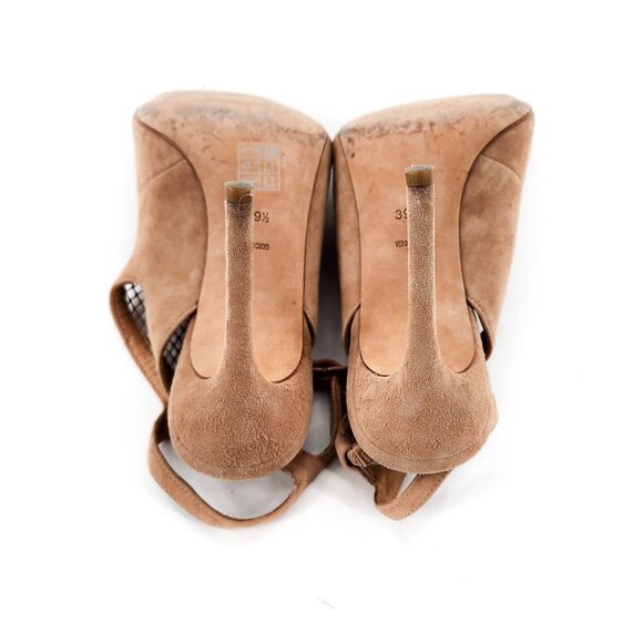 ALEXANDER WANG Piper Suede Fishnet Sandals in Nude - Picture 11 of 14